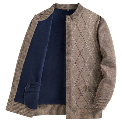 中老年人男士加绒加厚毛衣