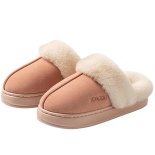 远港毛毛绒拖鞋女冬天厚底网红办公室替换2025新款高级感棉拖外穿