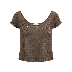 SWAYING/KINT 设计师品牌 25早秋新品 肩部镂空短袖针织衫 SOLSOL