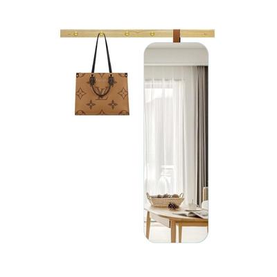 奥比木现代简约方形R角衣帽架镜