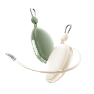 【papi酱同款】图拉斯Yoga鹅卵石挂包充电宝3C认证可上飞机2026新款快充适用苹果17伸缩线便携大容量移动电源