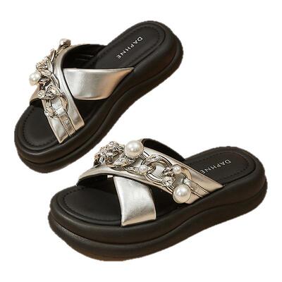 达芙妮2025夏季新款一脚蹬凉拖鞋