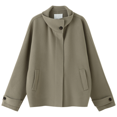 “小说家”羊毛蝙蝠袖双面呢大衣