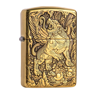 zippo正版打火机 鬼王貔貅狐女蛇女艺伎盔甲男士送礼防风煤油火机