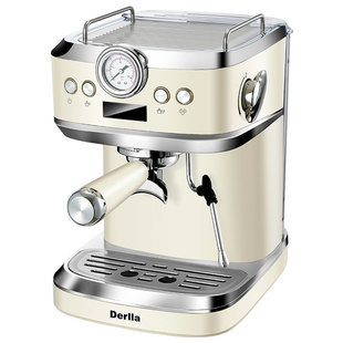 德国derlla咖啡机小型家用全半自动意式浓缩打奶泡办公室复古迷你