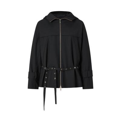 IMM尹默羊毛连帽可收腰短外套