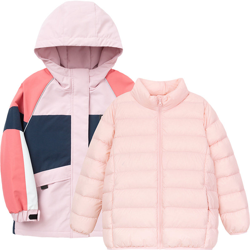 巴拉巴拉女童羽绒服中大童宝宝三合一加厚秋冬季新款儿童韩版外套
