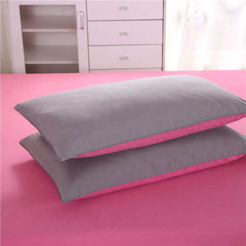 简约纯色双拼磨毛枕头套学生宿舍酒店单人枕套一对 2只装48x74cm