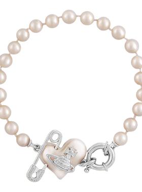 西太后土星爱心别针珍珠手链女款