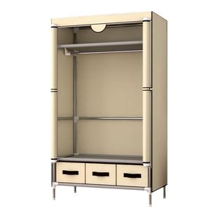 简易衣柜家用卧室出租屋单人布衣柜结实耐用小户型防尘收纳挂衣橱