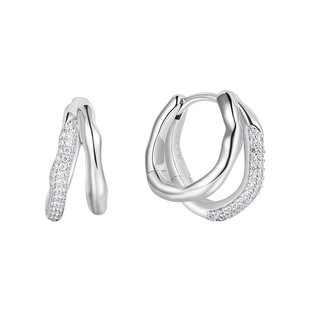 【明星同款】ARSIS流光双层耳扣百搭素圈耳环简约耳钉高级感耳饰