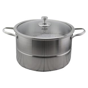 LUCUKU304不锈钢汤锅带蒸片篦子垫格炖煲大汤锅三层钢加厚28cm