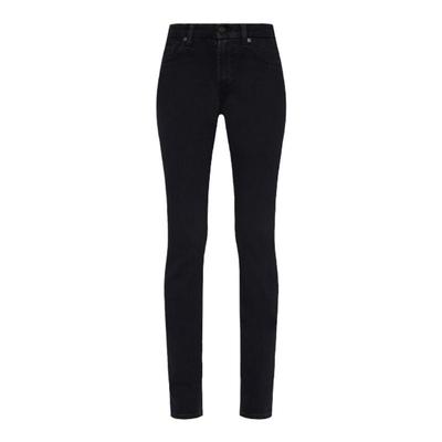 7 For All Mankind女秋季新款黑色水洗修身直筒牛仔裤STRAIGHT