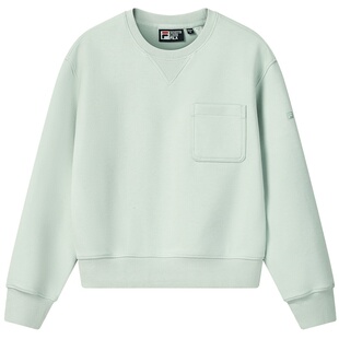 FILA 斐乐套头卫衣春款时尚女子短款舒适针织长袖上衣