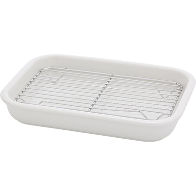 熊谷组日式陶瓷烤盘双层沥油盘子