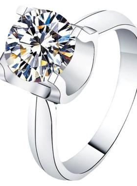 银镀金经典牛头莫桑石克拉钻戒