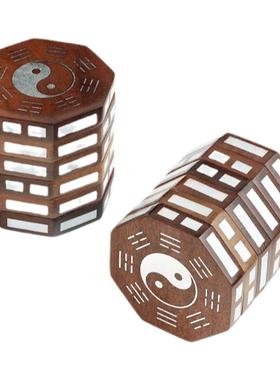 道家枣木镶银周易魔方八卦文玩64卦解压手把件易经六爻河图道用品