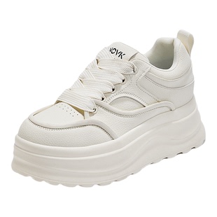 香港小白鞋内增高女小个子配裙子透气厚底运动休闲鞋松糕百搭板鞋