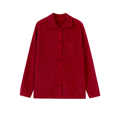 【DouDou推荐】AR半边绒红色睡衣女款本命年秋冬季保暖家居服套装