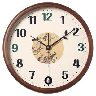 法式中古风布谷鸟挂钟客厅新中式复古钟表挂墙时钟高级感创意艺术