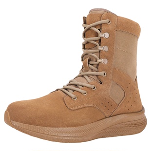 魔改作战靴男全掌碳板耐磨防水防刺户外棕色训练侧拉链登山沙漠靴