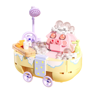 月光社萌宠随想录小颗粒积木益智创意玩具车载桌面摆件女生礼物