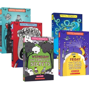 Total Mayhem Monday Into the Cave of Thieves Tuesday The Curse of the Blue Spots 大混乱5册 爆笑桥梁书 英文原版进口图书