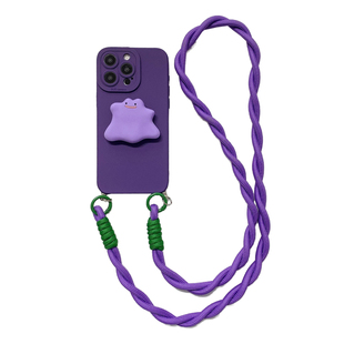 紫色小怪兽支架适用vivox300pro手机壳x200s斜挎x100/x90挂绳s30手提s20/s19/s18/s17女款s16e全包y500防摔套