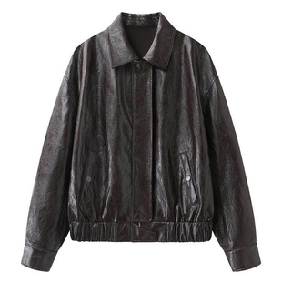 艾诺丝国内代购2026春季新款休闲显瘦时尚夹克皮衣短外套BR101128