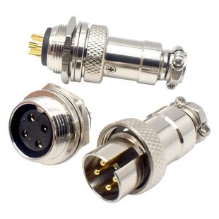 GX16圆形连接器2芯3芯4芯5芯6芯7芯8芯针孔P公插头圆母座反装GX16