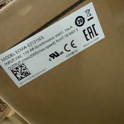 【请询价】台达伺服电机，型号ECMA-E21315ES，全新品。