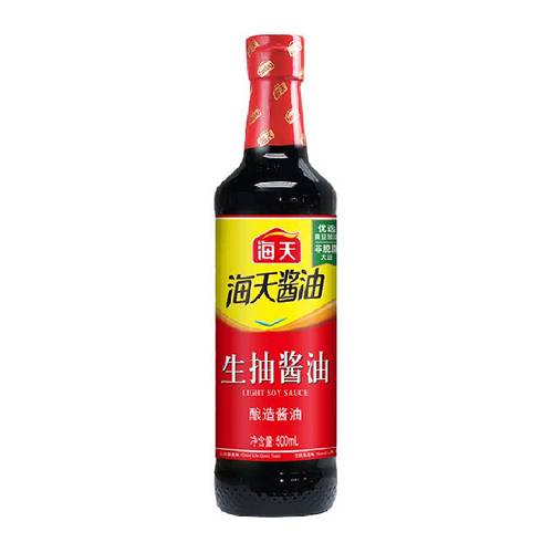海天生抽酱油500ml*1瓶pet家用厨房点蘸凉拌炒菜提味增鲜