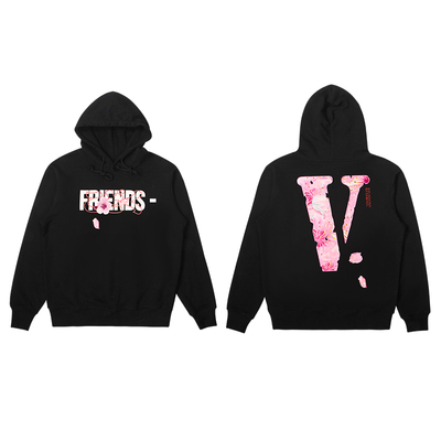 VLONE Sakura 大V字Logo樱花印花连帽套头卫衣 男女同款