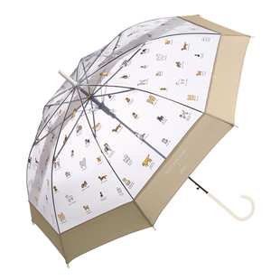 wpc透明雨伞手动女生高颜值萌宠伞大号加大加厚加固抗风长柄伞