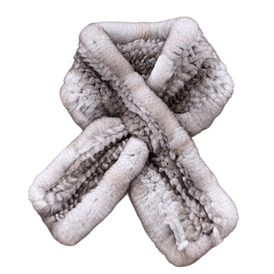 青紫蓝原色高级感獭兔毛龙猫色围巾女冬季双面保暖皮草毛毛围脖