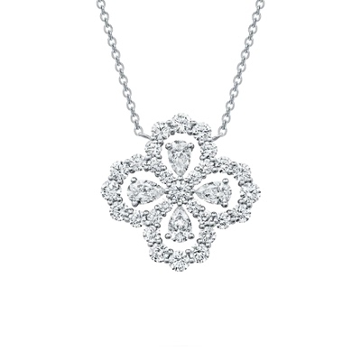 HW纯银满钻四叶草幸运男女轻奢