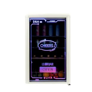 EUNA优诺复古冰吧128升泡泡吧家用小型高颜值办公冷藏柜饮料冰箱