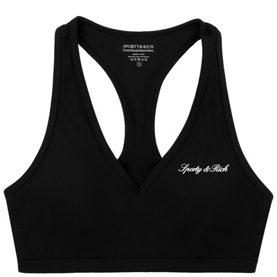 [春夏新品]Sporty&Rich 女士经典时尚修身跑步健身运动V领背心