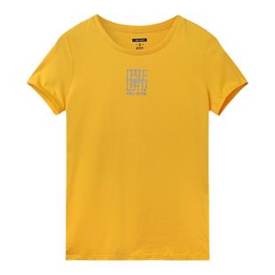 中国想象新款ABLE JEANS女T恤夏季圆领纯棉短袖体恤衫白色黄色潮