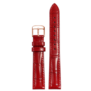 红色女款真皮手表带适配浪琴天梭阿玛尼依波卡西欧罗西尼dw天王女
