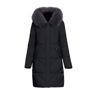 妈妈装加厚棉袄女款2025新款中长款羽绒棉服女士连帽红色棉衣外套