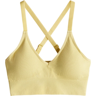 HM女士内衣文胸冬季中度支撑舒适无痕可调节肩带运动上衣1120585