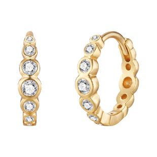 sanswood森吾 波普耳圈简约通勤百搭基础款双面两戴耳环女 金/银