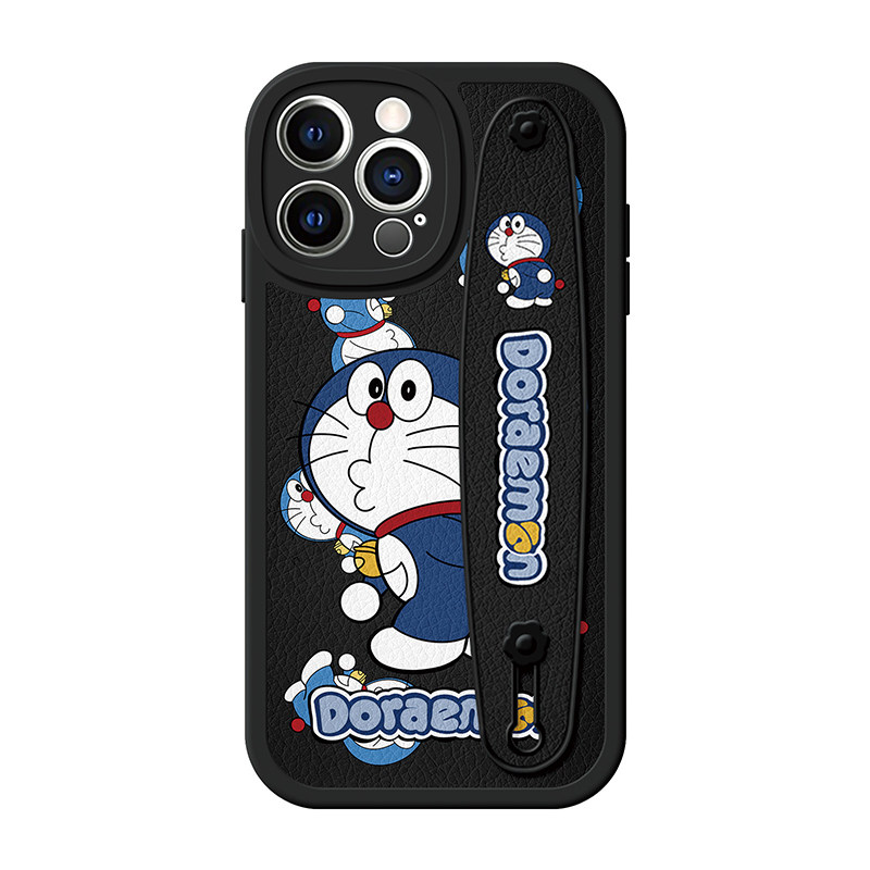 正版授权适用于苹果16Pro手机壳14腕带iPhone15皮13ProMax支架XS保护三只11叮当猫12新7软8套SE