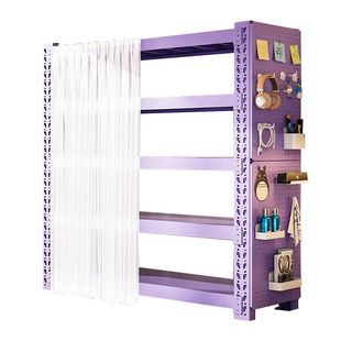 紫色货架家用置物架多层落地牛油果绿阳台储藏室杂物间钢制收纳架
