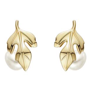 HEFANG何方奥莱限定金叶子珍珠耳钉耳饰轻奢耳环高级感生日礼物