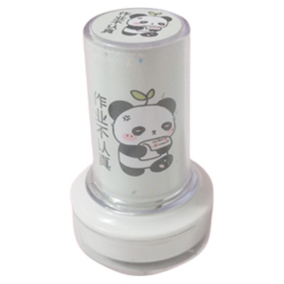 可爱熊猫中文评语教师印章送印油