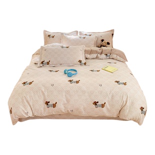 南通家纺A类全棉加厚磨毛被套纯棉床上四件套卡通宿舍床单件被罩