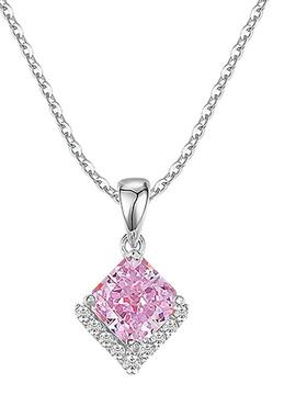 小方糖项链女S925纯银冰花石方形吊坠颈链小众高级感轻奢锁骨链