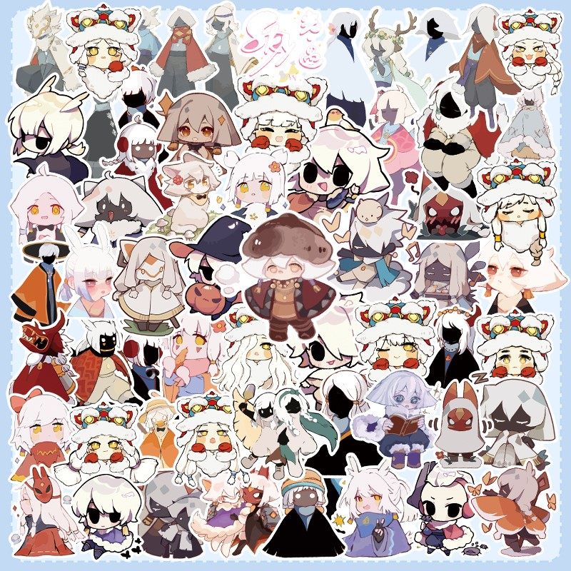 60张sky光遇周边游戏手账贴纸卡通可爱装饰笔记本行李箱手机贴画